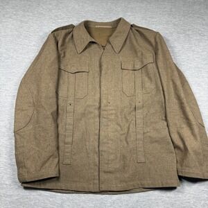 M&S Military Jacket Men L Brown Wool Juli 1960 German Ike Field Combat Coat Vint